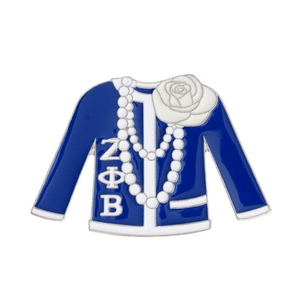 Jewelry - ZPB Blue White Sweater Sorority Pin